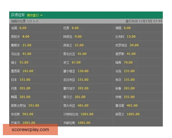 世界杯足球竞猜赔率全解析及热门赛果预测技巧分享